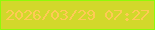 文字の大きさ：3、枠の色：8ff90a、背景の色：d2d82b、文字の色：ffca55 無料ブログパーツのブログ時計