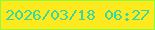 文字の大きさ：4、枠の色：8ffa37、背景の色：fce91e、文字の色：39d7a0 無料ブログパーツのブログ時計