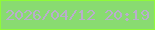 文字の大きさ：1、枠の色：8ffa38、背景の色：89db71、文字の色：b9adcc 無料ブログパーツのブログ時計