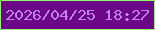 文字の大きさ：2、枠の色：8ffa68、背景の色：6b0689、文字の色：c380f2 無料ブログパーツのブログ時計
