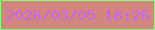 文字の大きさ：4、枠の色：8ffa80、背景の色：d1877d、文字の色：c965ed 無料ブログパーツのブログ時計