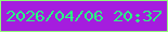 文字の大きさ：3、枠の色：8ffb79、背景の色：a51dde、文字の色：2bfa84 無料ブログパーツのブログ時計