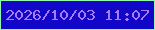 文字の大きさ：4、枠の色：8ffba9、背景の色：1206c9、文字の色：a97bff 無料ブログパーツのブログ時計