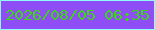 文字の大きさ：3、枠の色：8ffbf5、背景の色：8f4df5、文字の色：3ad713 無料ブログパーツのブログ時計