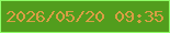 文字の大きさ：1、枠の色：8fff67、背景の色：529d1d、文字の色：d99e45 無料ブログパーツのブログ時計