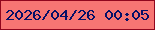 文字の大きさ：5、枠の色：90061d、背景の色：f77573、文字の色：071067 無料ブログパーツのブログ時計