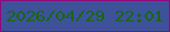 文字の大きさ：2、枠の色：900879、背景の色：3e529a、文字の色：16680f 無料ブログパーツのブログ時計