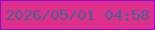 文字の大きさ：1、枠の色：9009d2、背景の色：df2f8d、文字の色：486291 無料ブログパーツのブログ時計