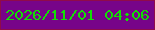 文字の大きさ：3、枠の色：900b4a、背景の色：770489、文字の色：12df04 無料ブログパーツのブログ時計