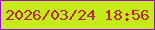 文字の大きさ：3、枠の色：900bcb、背景の色：c5ec17、文字の色：ba232d 無料ブログパーツのブログ時計