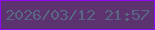 文字の大きさ：2、枠の色：900bf4、背景の色：5c336f、文字の色：586782 無料ブログパーツのブログ時計