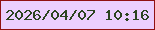 文字の大きさ：5、枠の色：901012、背景の色：ebcefe、文字の色：2c4420 無料ブログパーツのブログ時計