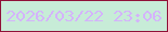文字の大きさ：3、枠の色：901037、背景の色：c7ecd7、文字の色：d4b3fb 無料ブログパーツのブログ時計