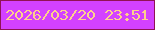 文字の大きさ：4、枠の色：901255、背景の色：d341ff、文字の色：fed08b 無料ブログパーツのブログ時計