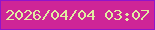 文字の大きさ：2、枠の色：9014cb、背景の色：ce2597、文字の色：e1eba2 無料ブログパーツのブログ時計