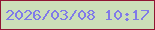 文字の大きさ：2、枠の色：901533、背景の色：ccdfb9、文字の色：807ae8 無料ブログパーツのブログ時計