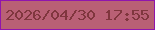 文字の大きさ：1、枠の色：9015ad、背景の色：b96075、文字の色：80363e 無料ブログパーツのブログ時計