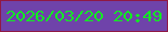 文字の大きさ：5、枠の色：901944、背景の色：6f43aa、文字の色：12ec22 無料ブログパーツのブログ時計