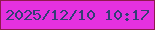 文字の大きさ：3、枠の色：90194e、背景の色：e531df、文字の色：333e76 無料ブログパーツのブログ時計