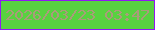 文字の大きさ：4、枠の色：9019f2、背景の色：58d240、文字の色：aa9b7a 無料ブログパーツのブログ時計