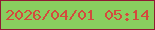 文字の大きさ：2、枠の色：901a34、背景の色：89ce5f、文字の色：d44a3d 無料ブログパーツのブログ時計