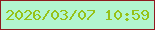 文字の大きさ：3、枠の色：901b20、背景の色：b2f5d0、文字の色：96c218 無料ブログパーツのブログ時計