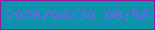文字の大きさ：5、枠の色：901b9f、背景の色：0d93ac、文字の色：7162e8 無料ブログパーツのブログ時計