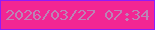 文字の大きさ：3、枠の色：901bf9、背景の色：f22693、文字の色：bc83b5 無料ブログパーツのブログ時計