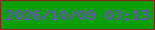 文字の大きさ：4、枠の色：901d21、背景の色：0c9e06、文字の色：7f3fe1 無料ブログパーツのブログ時計
