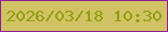 文字の大きさ：5、枠の色：901e95、背景の色：d1c363、文字の色：919e11 無料ブログパーツのブログ時計