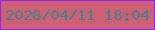 文字の大きさ：1、枠の色：9022f9、背景の色：cf5f74、文字の色：48808b 無料ブログパーツのブログ時計