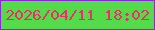 文字の大きさ：1、枠の色：9024e0、背景の色：54db4a、文字の色：ec2f6b 無料ブログパーツのブログ時計