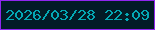 文字の大きさ：1、枠の色：9026ee、背景の色：031b26、文字の色：04a8b4 無料ブログパーツのブログ時計