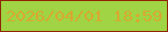 文字の大きさ：3、枠の色：902702、背景の色：a0d444、文字の色：d8a82f 無料ブログパーツのブログ時計