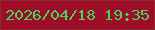 文字の大きさ：1、枠の色：90282d、背景の色：9d0d27、文字の色：46d35d 無料ブログパーツのブログ時計
