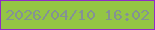 文字の大きさ：2、枠の色：902cc7、背景の色：94c545、文字の色：849294 無料ブログパーツのブログ時計