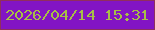 文字の大きさ：5、枠の色：902e5e、背景の色：8214c4、文字の色：a7bf46 無料ブログパーツのブログ時計