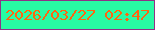 文字の大きさ：3、枠の色：903186、背景の色：28fba3、文字の色：fe650f 無料ブログパーツのブログ時計