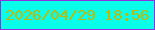 文字の大きさ：1、枠の色：9031de、背景の色：09fee9、文字の色：bfb90a 無料ブログパーツのブログ時計