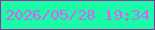 文字の大きさ：5、枠の色：903397、背景の色：19fba6、文字の色：df5df7 無料ブログパーツのブログ時計