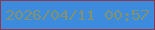 文字の大きさ：2、枠の色：903852、背景の色：3c8bdd、文字の色：829171 無料ブログパーツのブログ時計