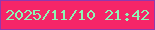 文字の大きさ：5、枠の色：9038ae、背景の色：f52568、文字の色：8df6b4 無料ブログパーツのブログ時計