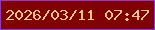 文字の大きさ：1、枠の色：9039ca、背景の色：800104、文字の色：f0c37f 無料ブログパーツのブログ時計