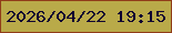 文字の大きさ：2、枠の色：903c18、背景の色：b9aa49、文字の色：0f0130 無料ブログパーツのブログ時計
