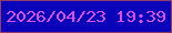 文字の大きさ：5、枠の色：903d69、背景の色：0a03ba、文字の色：d450ea 無料ブログパーツのブログ時計