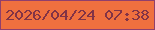 文字の大きさ：5、枠の色：903f6c、背景の色：ef703f、文字の色：823346 無料ブログパーツのブログ時計