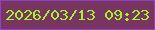 文字の大きさ：1、枠の色：903fcd、背景の色：773560、文字の色：a4f333 無料ブログパーツのブログ時計