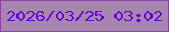 文字の大きさ：5、枠の色：9040a7、背景の色：a586af、文字の色：6d02d8 無料ブログパーツのブログ時計