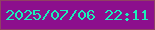 文字の大きさ：5、枠の色：904163、背景の色：8c0f8d、文字の色：19f0ba 無料ブログパーツのブログ時計