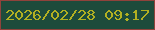 文字の大きさ：1、枠の色：90423b、背景の色：1d4b3b、文字の色：b2b022 無料ブログパーツのブログ時計